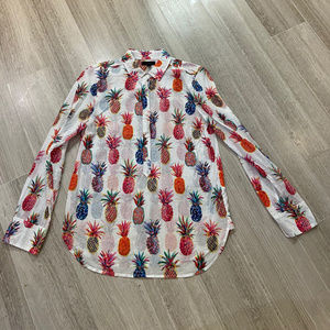J. Crew Ratti Pineapple Long sleeve shirt
